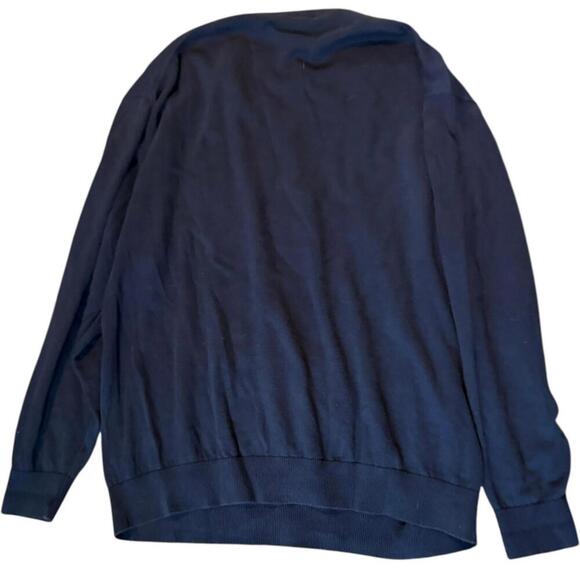 Lacoste Navy V-Neck Cotton Sweater – Size XL - Picture 3 of 7